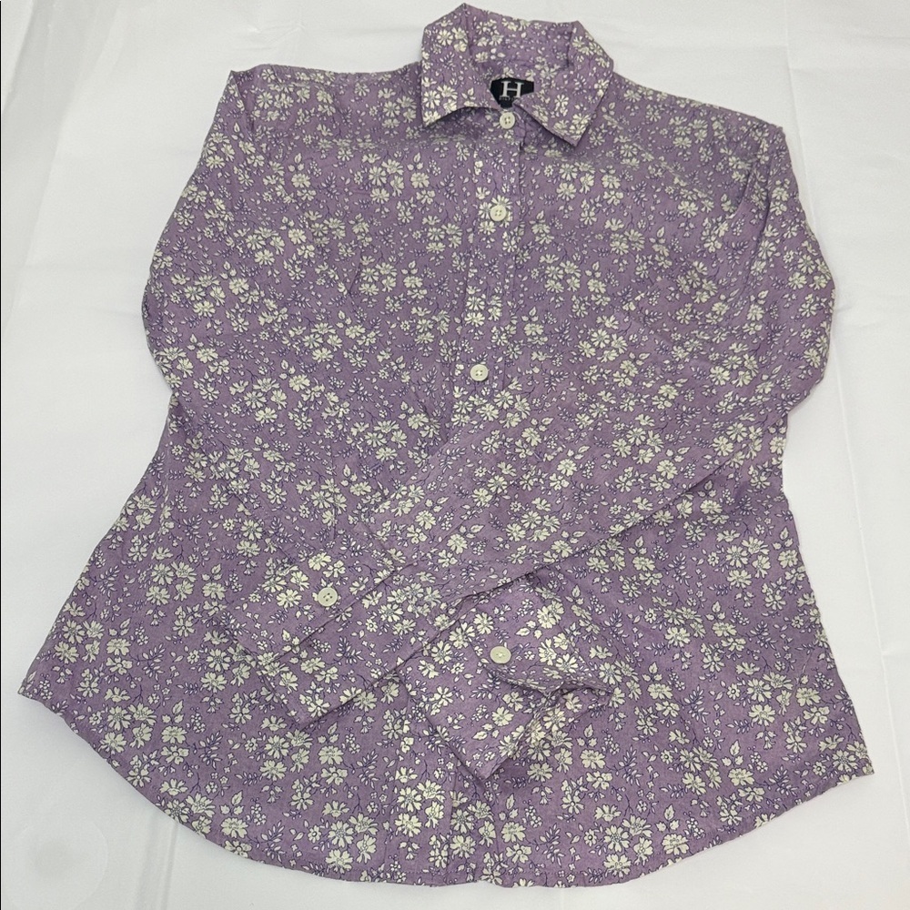 Tommy Hilfiger Lavender Floral Button Down Shirt - Picture 1 of 4